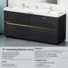Freestanding Bathroom Vanity With Sink, Bathroom Storage Vanity Cabinet With Stone Resin Countertop And Soft Close Drawers - Espresso - Image 3
