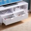 Modern TV Stand With Two Shelves And Two Drawers - White - Image 2