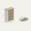 Autumn - 5 Drawer Chest With Interlock Drawer Feature Drawer Slide And Interlock Pre-Assembly, Drawer Chest For Closet Tall Dressers For Bedroom Clothes Organizer Tool Easy Assembly - White Oak - Image 6