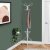 Coat Rack, Hall Tree, Free Standing, 12 Hooks, Entryway, 70"H, Umbrella Holder, Contemporary & Modern - White - Image 3