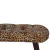 Leopard Print Deep Button Bench - Walnut - Image 7