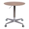 Movable Adjustable Coffee Table 360 Swivel Counter Bar Height Aluminum Star Base Movable For End Table Dining Room Home Kitchen Table - Natural Wood - Image 8