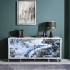 Liam - Marble Paint Console Cabinet - Multi - Image 4