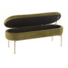 Chloe - Contemporary / Glam Storage Bench - Gold / Green - Image 2
