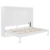 Queen Size Murphy Wall Bed Modern Design With LED Lights - White - Image 5