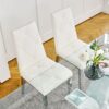 Modern Light Luxury Dining Chair (Set of 2) Upholstery With Electroplated Legs - White - Image 6