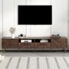Mid Century TV Stand With 2 Drawers, Media Console Table For Tvs Up To 85'', Entertainment Center With Storage For Living Room - Dark Brown - Image 4