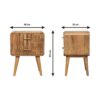 T Bar Ridged Nightstand - Oak - Image 9