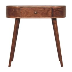 Rounded Small Console Table - Walnut