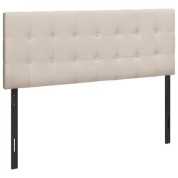 Queen Size, Bed Headboard Only, Upholstered Transitional - Beige