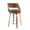 Cecina - Mid-Century Modern Counter Stool With Swivel (Set of 2) - Walnut / Brown - Image 5