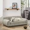 Modern Pet Sofa With Backrest And Armrests Linen Fabric For Medium And Large Dogs - Beige - Image 9