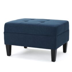 Foot Rest Under Desk Ottoman, Rectangle Foot Stool, Footrest Leg Rest For Sofa, Ottoman Rest Stools For Living Room Entryway - Navy Blue