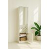 Elise - Slim Modular Wood Closet Cabinet With Mirror In Durable Melamine Construction - White - Image 2