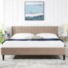Aspen - King Vertical Tufted Headboard Platform Bed Set - Mink Beige - Image 15