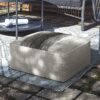 Sabella - Square Woven Outdoor / Indoor Pouf - Gray / White - Image 5