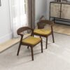 Dakota - Velvet Dining Chair (Set of 2) - Brown / Yellow - Image 5