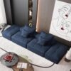 Modern Oversized Modular Sectional Sofa With 2 Ottoman And 2 Seat, Sparkling Chenille Fabric Soft Cushion Sofa With 4 Pillows, 4 Pieces Diy Combination Tufted Sofa, No Assembly Required - Blue - Image 9