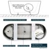 Acrylic Freestanding Soaking Bathtub With Integrated Slotted Overflow And Brushed Nickel Toe-Tap Drain, Cupc C Ertified, 02141-Bn - Glossy White - Image 4