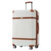 Hardshell Luggage Sets 3 Piece Double Spinner 8 Wheels Suitcase With Tsa Lock Lightweight 20''24''28'' - White - Image 11