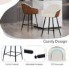 Modern Style Counter Height Bar Stools, With Comfortable Upholstery, Durable Metal Legs Ensure Stability - Brown - Image 5