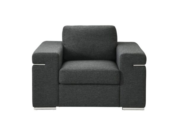 Gianna - Black Linen Fabric Arm Chair