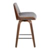 Corazza - Mid-Century Modern Fixed Height Counter Stool With Swivel And Square Footrest (Set of 2) - Walnut / Light Gray - Image 3