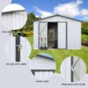 10'x12' Garden Sheds Outdoor Storage Sheds - White / Gray - Image 6
