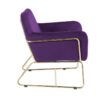 Keira - Velvet Accent Chair With Metal Base - Purple - Image 3