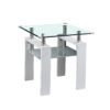 Clear Glass Top Side Table, End Table, Modern Design For Home - White - Image 5