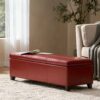 Glouster - Storage Ottoman Leather - Red - Image 2
