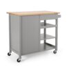 Contemporary Kitchen Cart With Wheels - Gray - Image 8