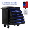 7 Drawer Multifunctional Tool Cart With Wheels - Black / Blue - Image 6