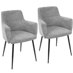Andrew - Contemporary Dining / Chair (Set of 2) - Black / Gray