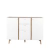 Sideboard Buffet Cabinet With 3 Drawers & 2 Doors, Buffet Cabinet With Adjustable Shelves For For Living Room Dining Room Hallway, Kitchen - White - Image 8
