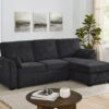 Ember - Sleeper Sectional With Reversible Storage Chaise, USB Charging Ports, And Cupholders - Black - Image 7