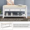 Multipurpose Entryway Shoe Rack With Cushioned Seat And Drawers Storage Bench - White - Image 7