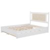 Queen Size Platform Bed With 2 Big Drawers Twin Size Trundle - White - Image 5