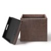 Rockwood - Cube Storage Ottoman With Tray - Distressed Brown - Image 3