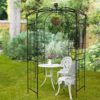 Metal Garden Arch Iron Garden Arbors Gazebo Dia High Birdcage Shape Pergola Pavilion For Wedding Ceremony Outdoor - Black - Image 10