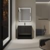 Modern 36" Bathroom Vanity With Ceramic Sink And Soft Closing Doors - Dark Oak - Image 2