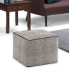 Brynn - Square Pouf - Patterned Black / Natural - Image 5