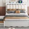 Queen Size Storage Platform Bed, With 2 Big Drawers, Twin Long Size Trundle, One Set Of Sockets & USB Ports - White - Image 15