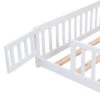Full Size Floor Bed With Door And Safety Guardrails - White - Image 6