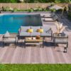 4 Pieces Outdoor Sectional Sofa Set 5 Person Patio Seating Group Outdoor Conversation Set With Cushions And A Coffee Table For Patios, Gardens, Or Balcony - Gray - Image 10