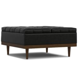 Mariah - Lift Top Table Storage Ottoman - Black