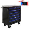 6 Drawer Multifunctional Tool Cart With Wheels - Black / Blue - Image 6