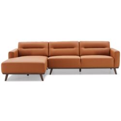 Ella - L-Shaped Left Sectional Couch - Cognac