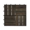 Acacia Wood Interlocking Deck Tiles Checker Pattern Outdoor Flooring - Dark Brown - Image 21