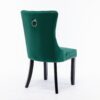 Nikki - Modern, High-End Tufted Solid Wood Contemporary Velvet Upholstered Dining Chair With Wood Legs Nailhead Trim (Set of 2) - Green - Image 6